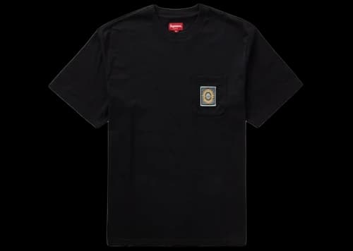 Supreme Crest Label Pocket Tee Black