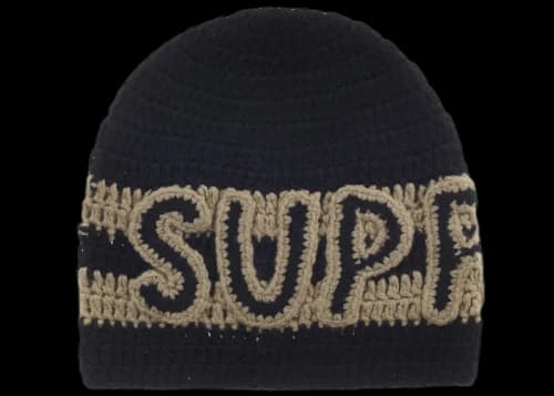 Supreme Crochet Logo Beanie Black