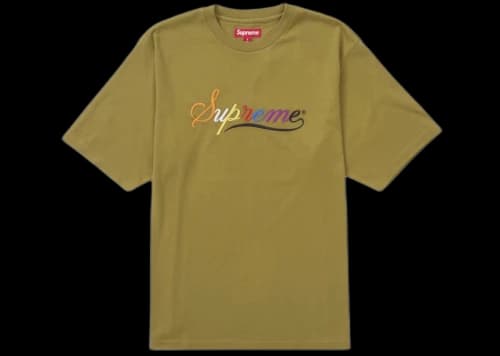Supreme Cursive S/S Top Dusty Olive