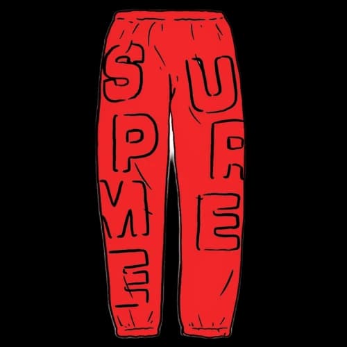 Supreme Cutout Letters Sweatpant Red