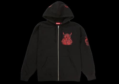 Supreme Demon Zip Up Hooded Sweatshirt Black