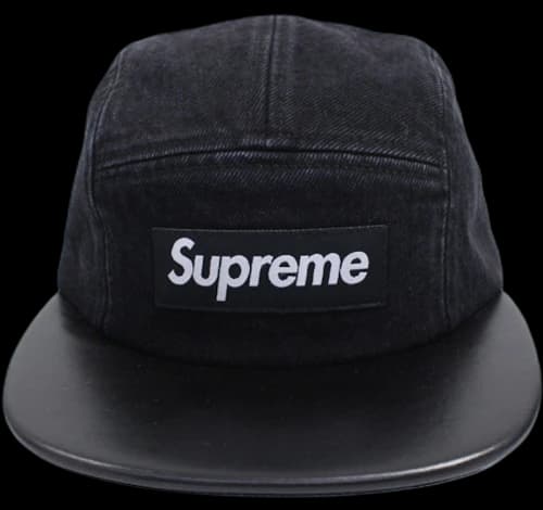 Supreme Denim Leather Visor Black