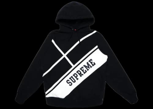 Supreme Diagonal Hooded Sweatshirt Black