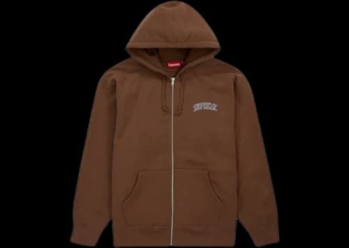 Supreme Doughboy Zip Up Hooded Sweatshirt Brown