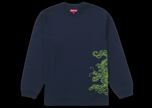 Supreme Dragon Embroidered L/S Top Navy