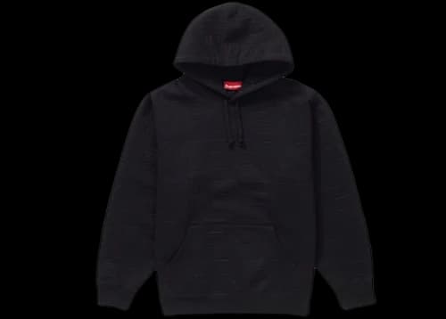 Supreme Embossed Logos Hooded Sweatshirt Black