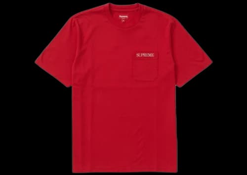 Supreme Embroidered Pocket Tee Red