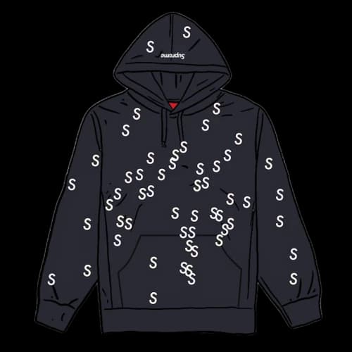 Supreme Embroidered S Hooded Sweatshirt Navy