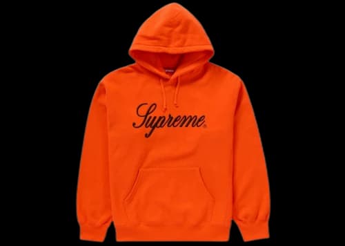 Supreme Embroidered Script Hooded Sweatshirt Orange