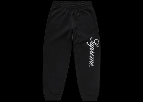 Supreme Embroidered Script Sweatpant Black