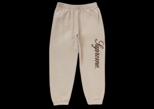 Supreme Embroidered Script Sweatpant Stone