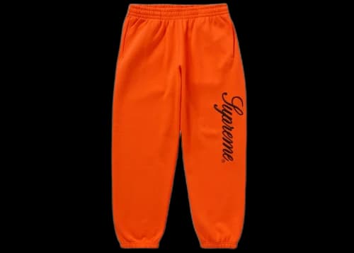 Supreme Embroidered Script Sweatpant Orange