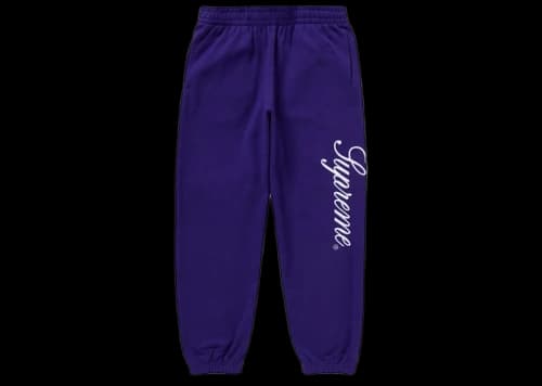 Supreme Embroidered Script Sweatpant Purple