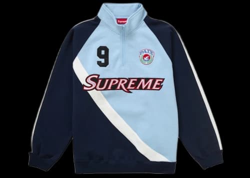 Supreme Equipe Half Zip Sweatshirt Light Blue
