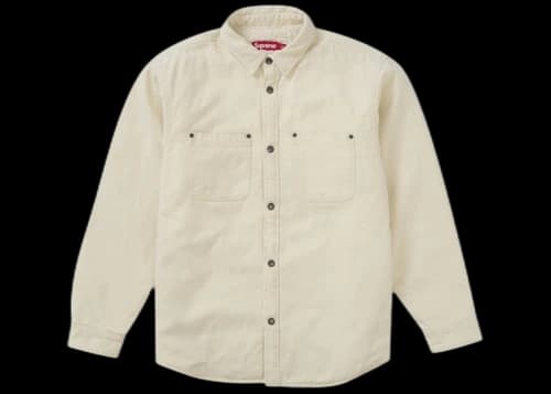 Supreme Faux Shearling Lined Work Shirt Natural