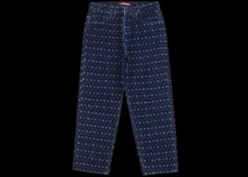 Supreme Flocked Loose Fit Jean Blue