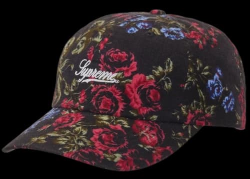 Supreme Floral Flannel 6-Panel Black