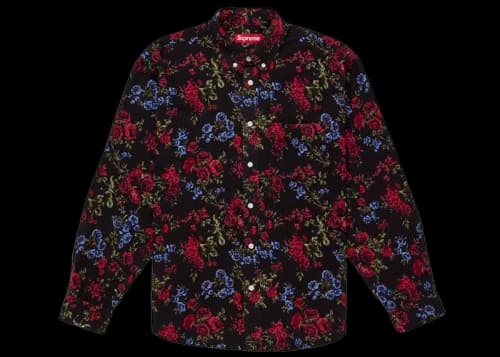 Supreme Floral Flannel Shirt Black