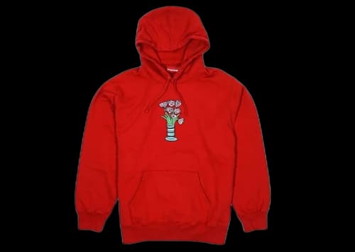Supreme Flowers Hooded Sweatshirt Red