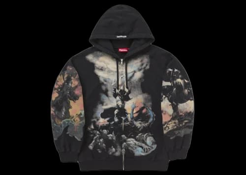 Supreme Frazetta Zip Up Hooded Sweatshirt Black