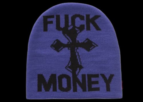 Supreme Fuck Money Beanie Blue