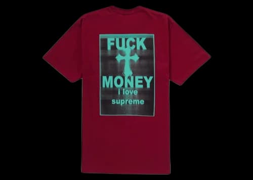 Supreme Fuck Money Tee Cardinal
