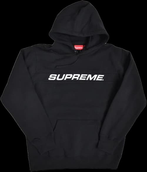 Supreme Full Stripe Hooded Sweatshirt Black