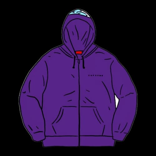 Supreme Globe Zip Up Hooded Sweatshirt Purple