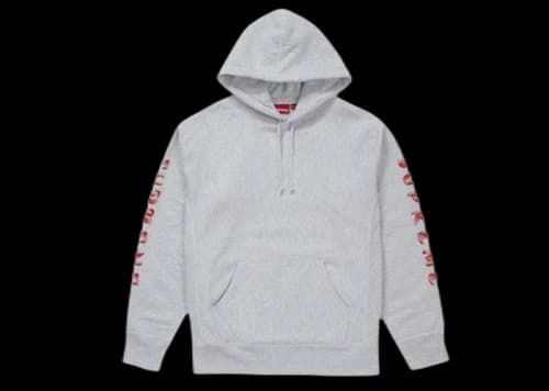 Supreme Gradient Sleeve Hooded Sweatshirt Ash Grey