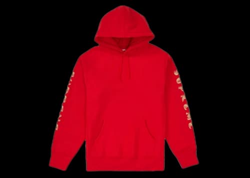 Supreme Gradient Sleeve Hooded Sweatshirt Red