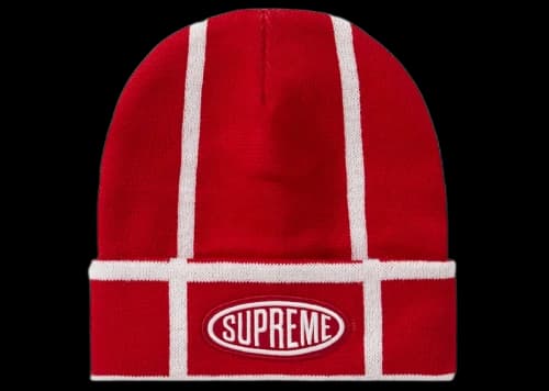 Supreme Grid Beanie Red