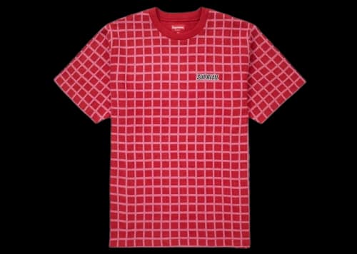 Supreme Grid Jacquard S/S Top Red