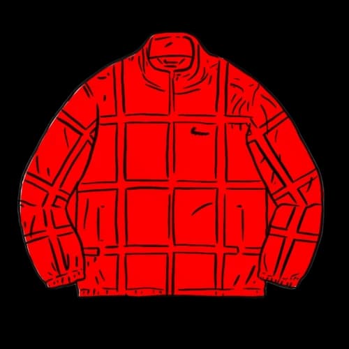 Supreme Grid Taping Velour Jacket Red