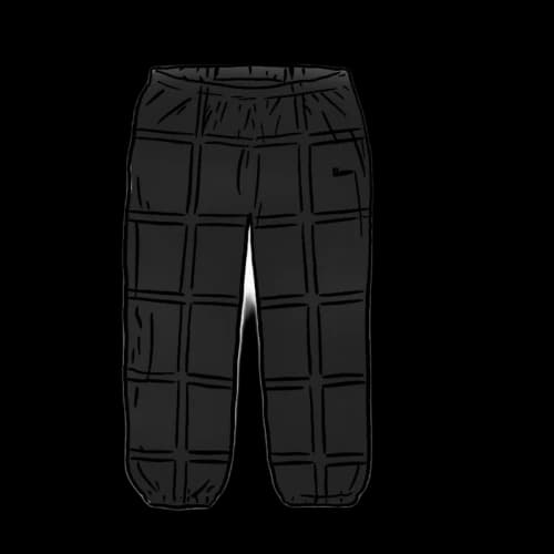 Supreme Grid Taping Velour Pant Black
