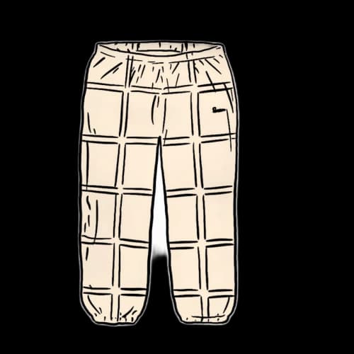 Supreme Grid Taping Velour Pant Off White