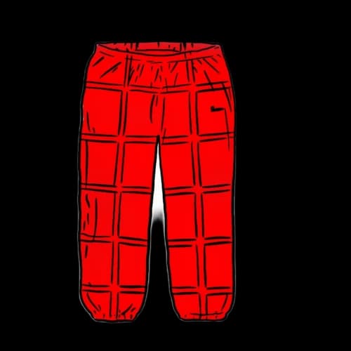 Supreme Grid Taping Velour Pant Red
