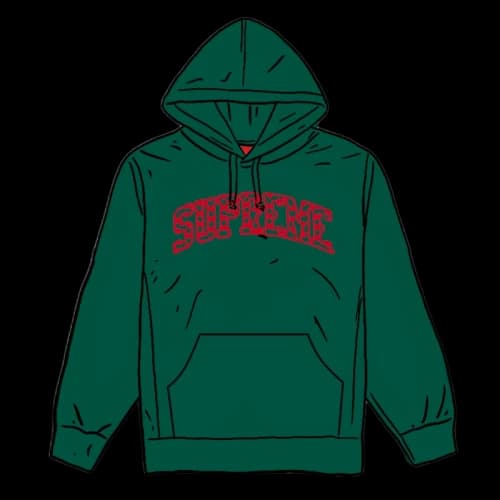 Supreme Hearts Arc Hooded Sweatshirt Dark Green