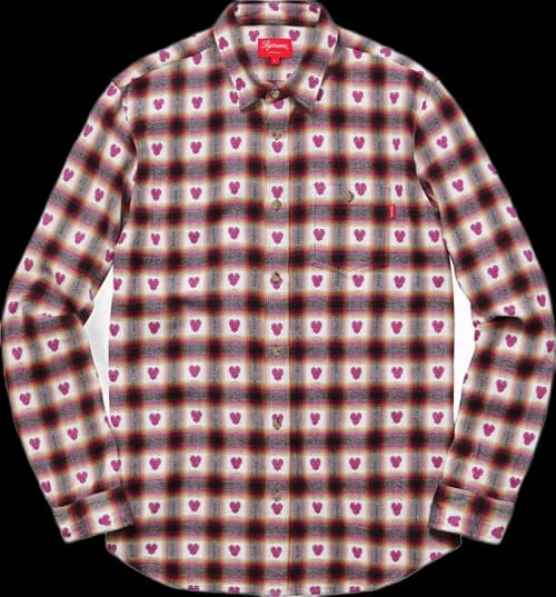 Supreme Hearts Plaid Flannel Magenta