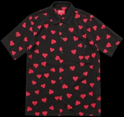 Supreme Hearts Rayon Shirt Black
