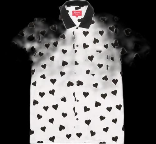 Supreme Hearts Rayon Shirt White