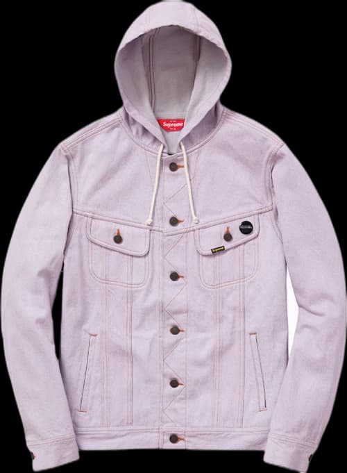 Supreme Hooded Denim Jacket Pink