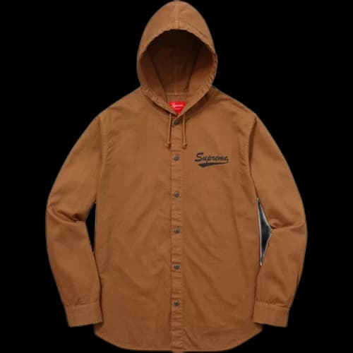 Supreme Hooded Shirt Brown