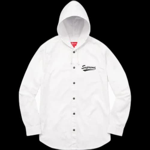 Supreme Hooded Shirt White