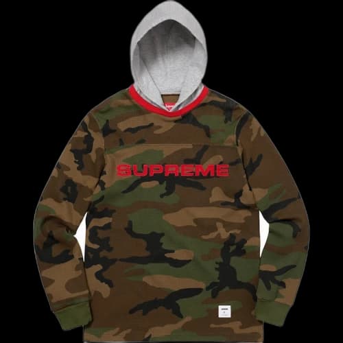 Supreme Hooded Waffle Ringer Woodland Camo
