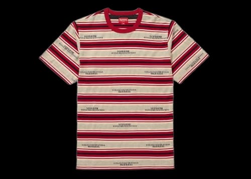 Supreme HQ Stripe S/S Top Tan