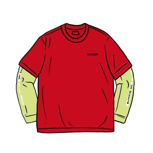Supreme Inc. Paneled L/S Top Red