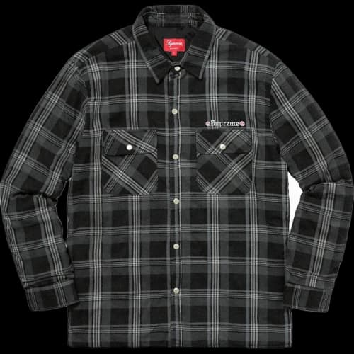 Supreme Independent Quilted Flannel Shirt Black