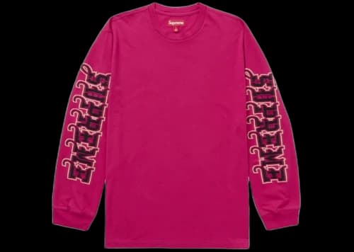 Supreme Intarsia Sleeve L/S Top (FW25) Pink