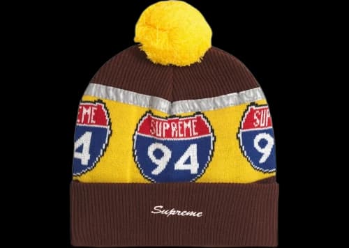 Supreme Interstate Reflective Beanie Brown