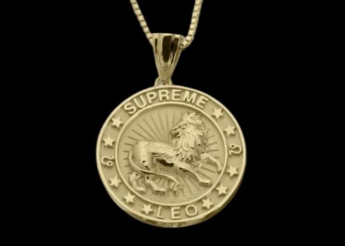 Supreme Jacob&Co Leo Zodiac Pendant 14K Gold
